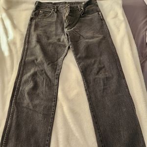 Mens Wrangler 34x34 Straight Leg Black Jeans